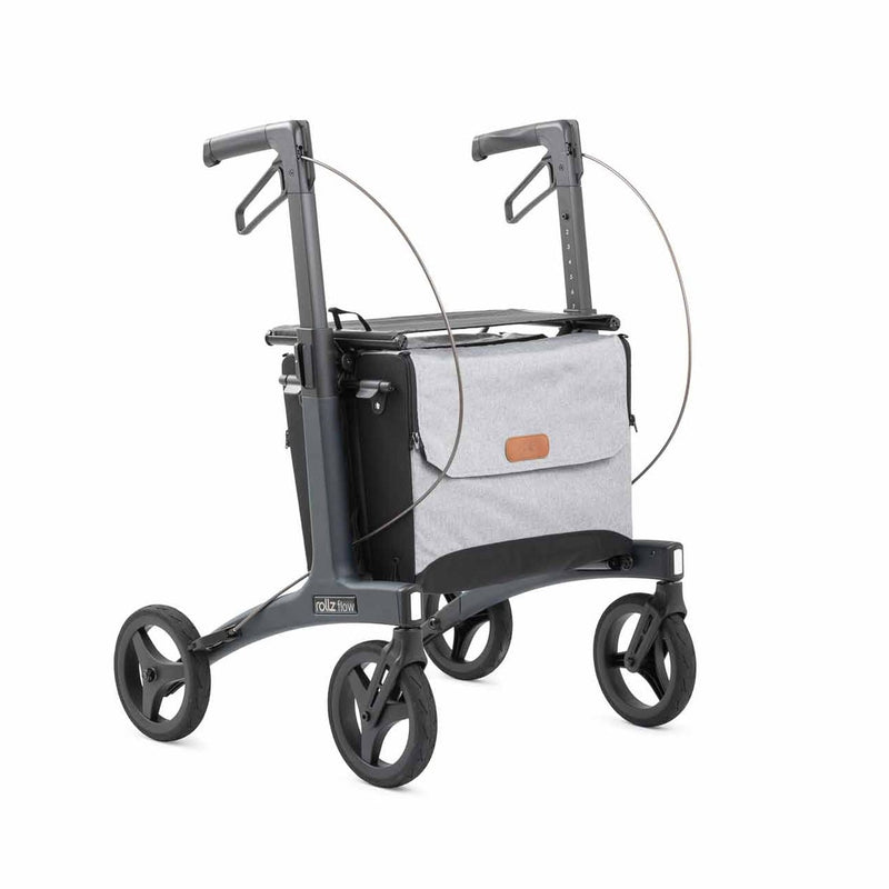 Rollator with a bag on a white background