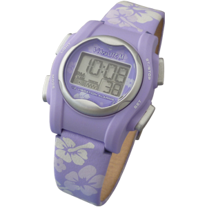 VibraLITE MINI Purple Leather Band Vibrating 12 Alarm Reminder Watch